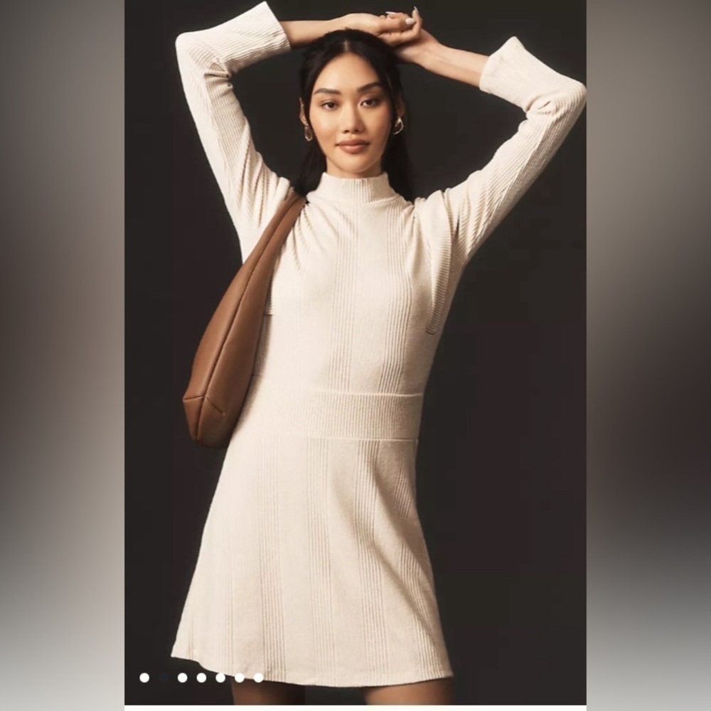 Anthropologie Maeve women’s dress Sz 2X Sweater knit midi Strong Shoulder